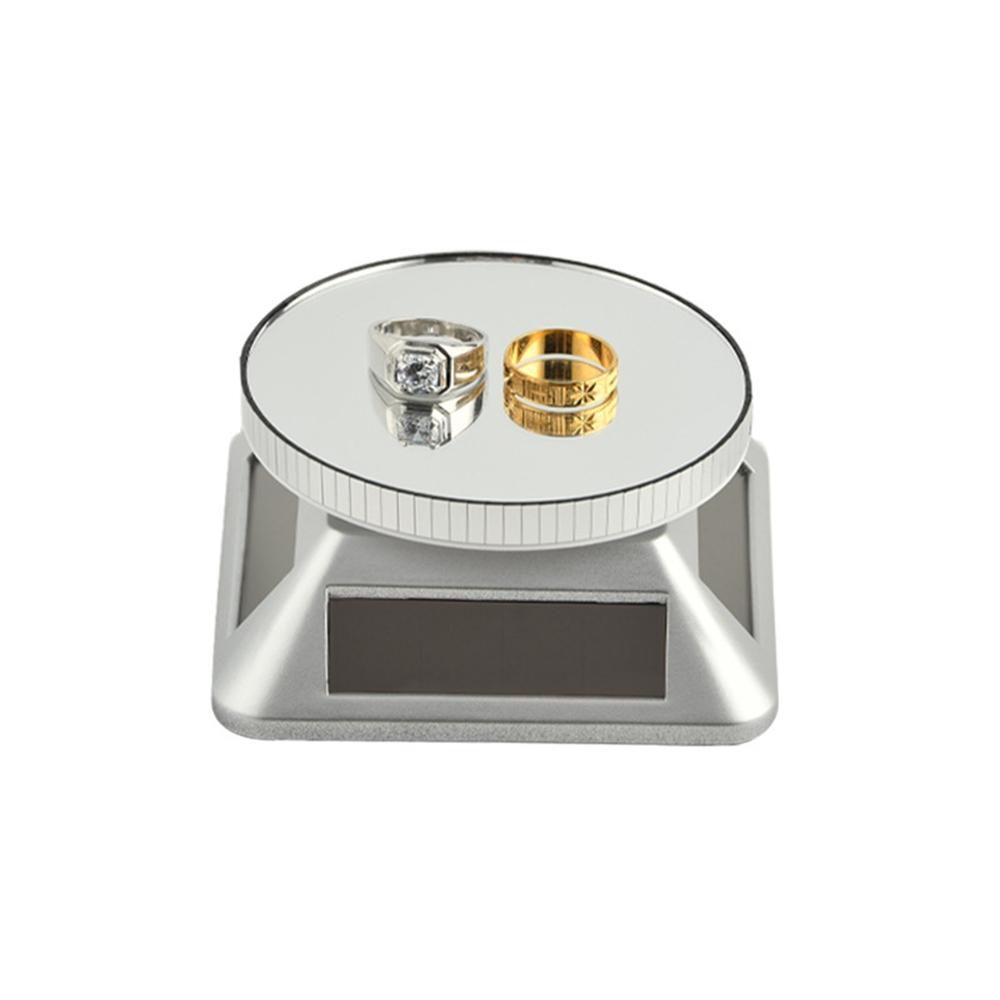 Solar Gem Display Turntable 360 Degrees Acrylic Tray Jewelry Display Stand