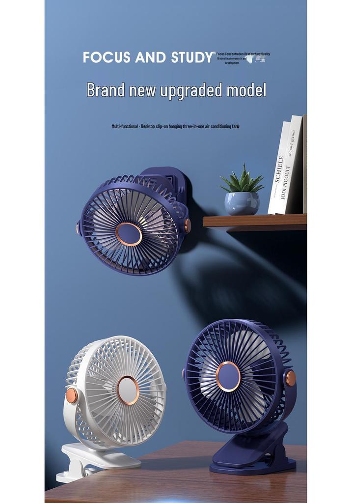 Portable Silent Desktop Fan: Handheld, Rechargeable, 3-Speed, Customizable, Powerful Wind for Dormitories