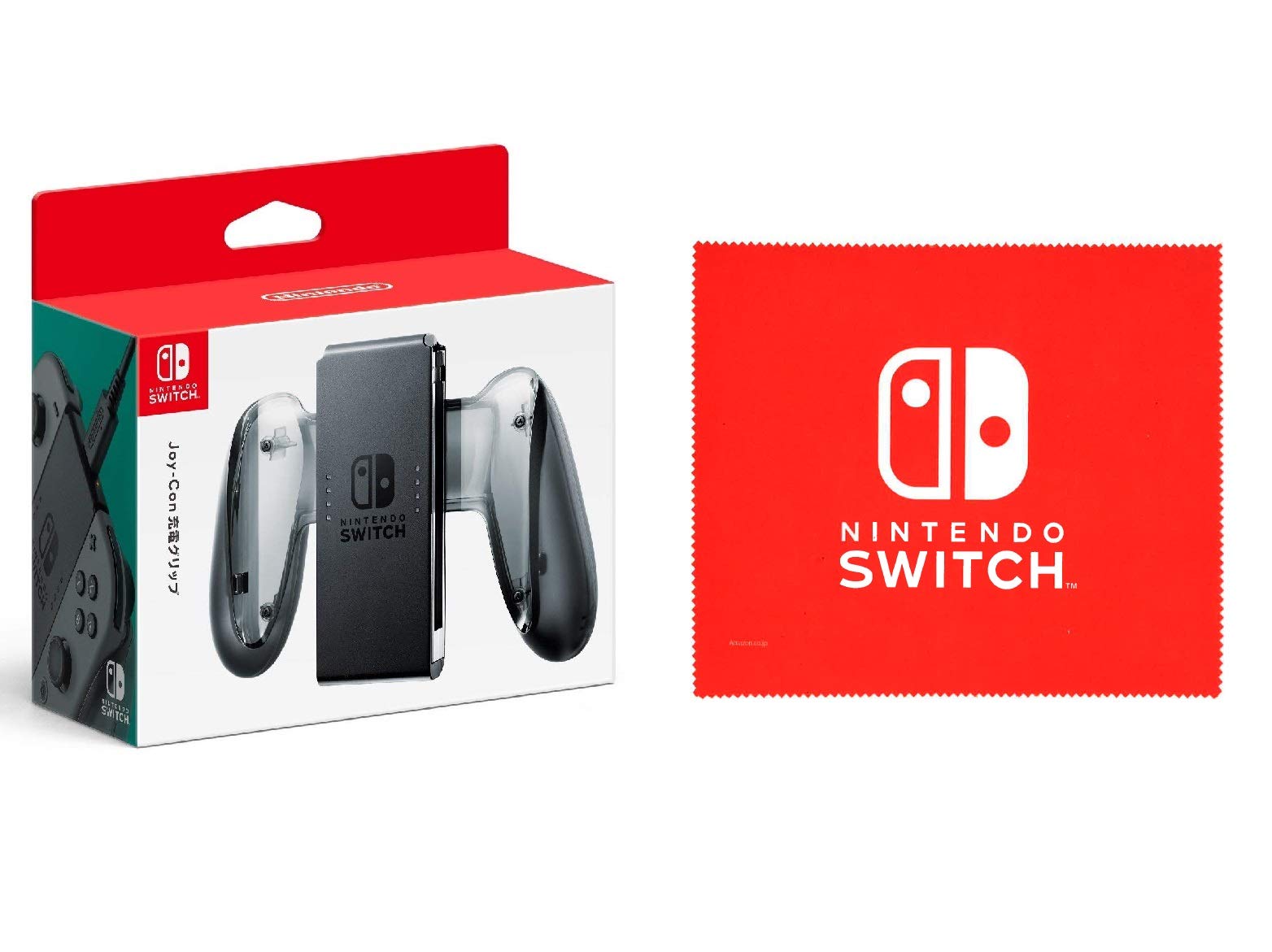 

Genuine Nintendo Charging Grip Nintendo Switch Logo Design Microfiber Joy-Con (Includes Cloth)