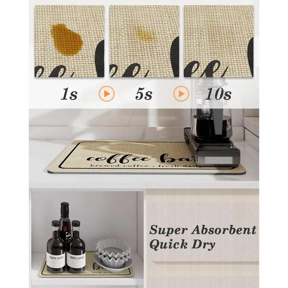 Große Küche Super Saugfähige Matte Kaffee Teller Abtropfmatte Trocknen Matte Schnell Trocknend Badezimmer Abfluss Pad Küche Wasserhahn Tischset