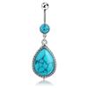 New Product Blue Pine Stone Five -piece Pendant Navel Navel Lumbar Chain Belly Navel Loop Belly Button Buckle