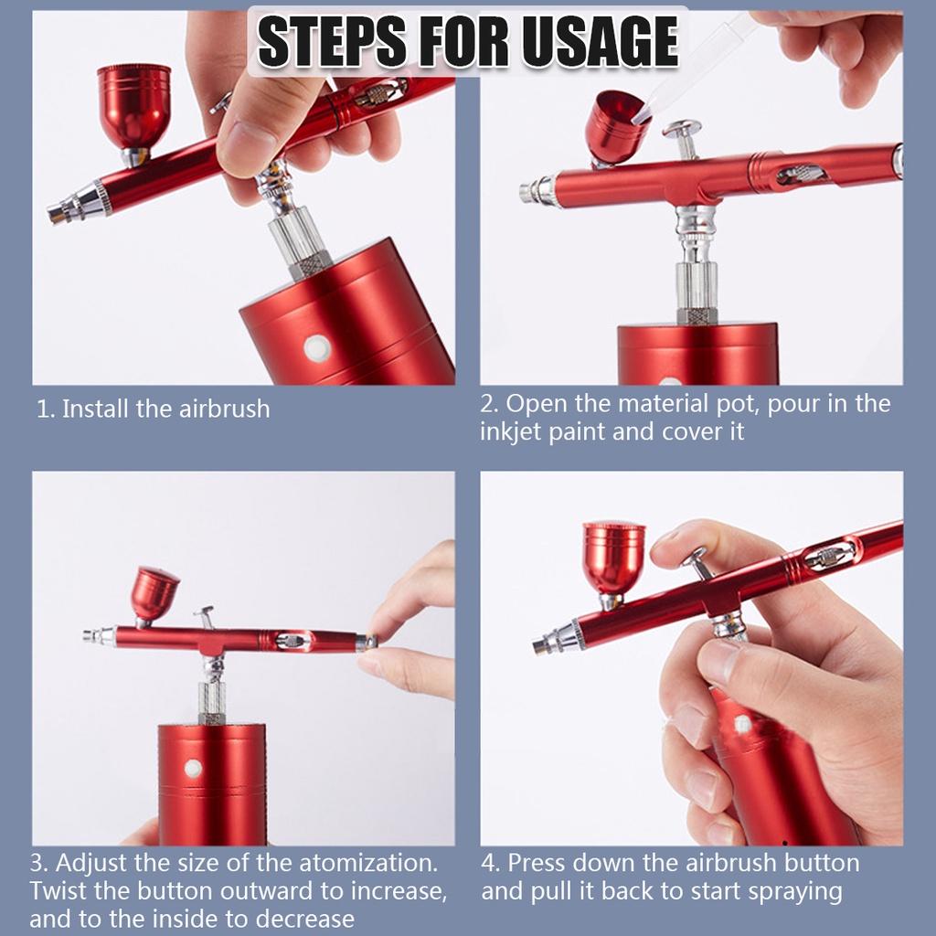 Air Compressor Mini Spray Gun Set Spray Pump Gen Pen Air Compressor Kit Portable Air Brush USB Rechargeable