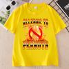 ALLERGIC TO PEANUTS Funny Graphic Tshirts O Neck Tshirts Unisex Cotton Short Sleeve Printed Tshirts Summer Clothing