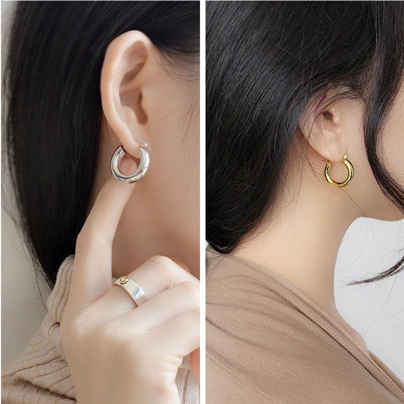 foxanry Prevence alergie Kruhové náušnice pro ženy, páry, nové módní jednoduché párty šperky, dárky