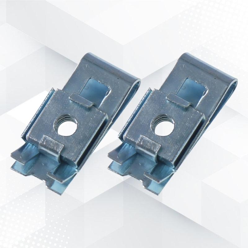 90Pieces Thickened U Shape Metal Nut Set Zinc Alloy Clamping Fasteners with Thread for Vehicle Door Trim Maintenance