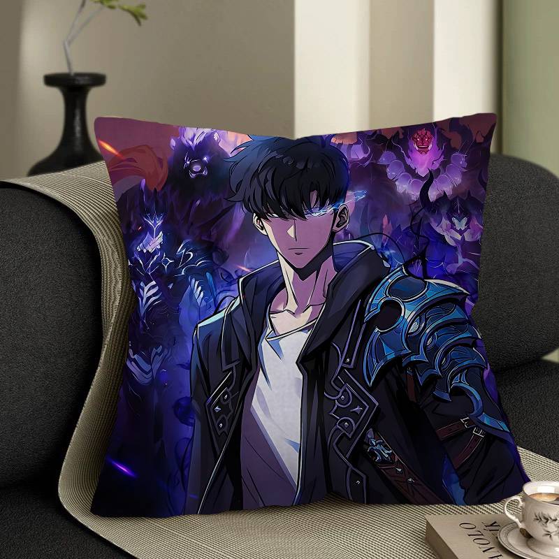 Anime Solo Cartoon Leveling Pillow Gift Home Office Decoration Bedroom Sofa Car Cushion Cover Case 45x45
