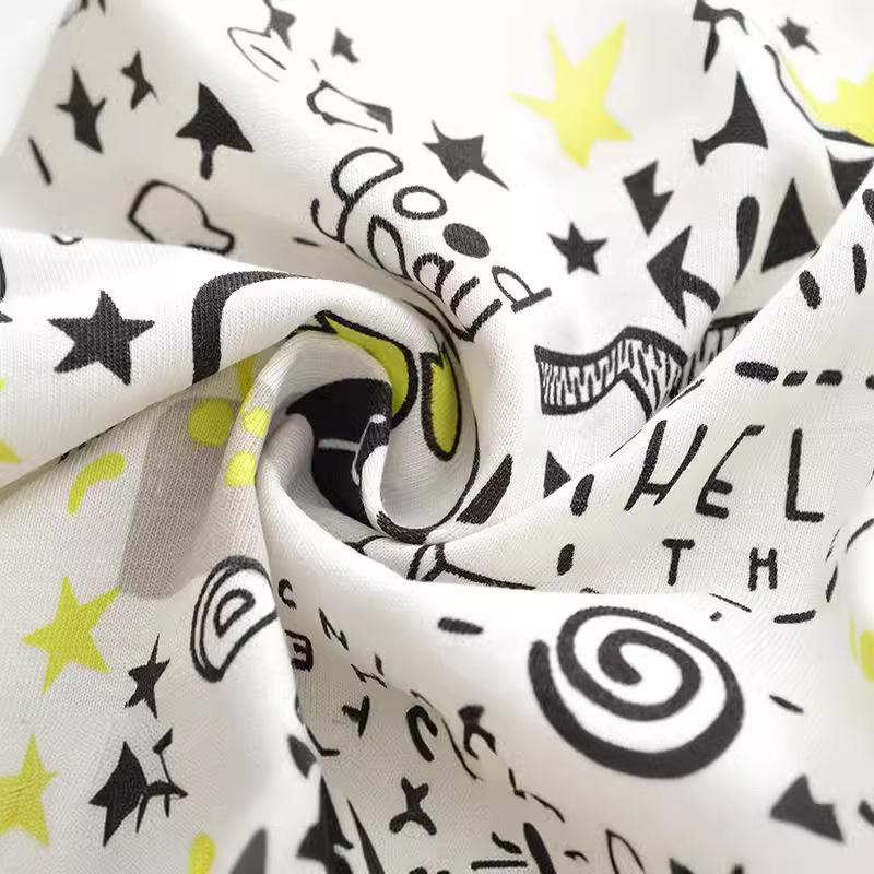 Summer European and American Style Children's T-shirt Round Neck Printed Short-sleeved Boy's Bottoming Shirt