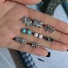 Vintage Earrings, Fashionable Turquoise Elephant Pearl Zircon Combination 8 Pairs Of Earrings