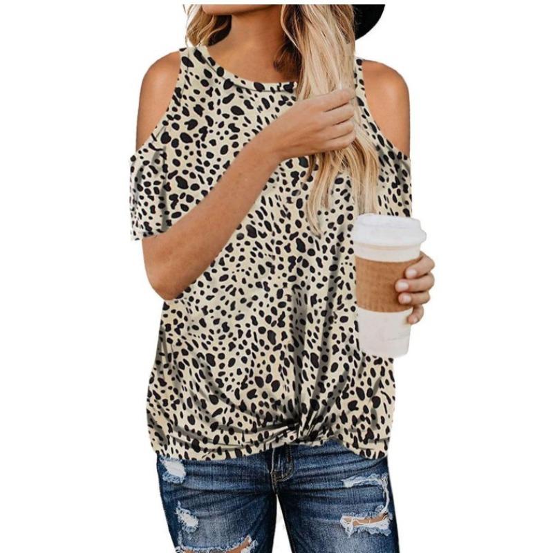 IHUASU Blusas y camisas informales de manga corta con cuello redondo a la moda para mujer