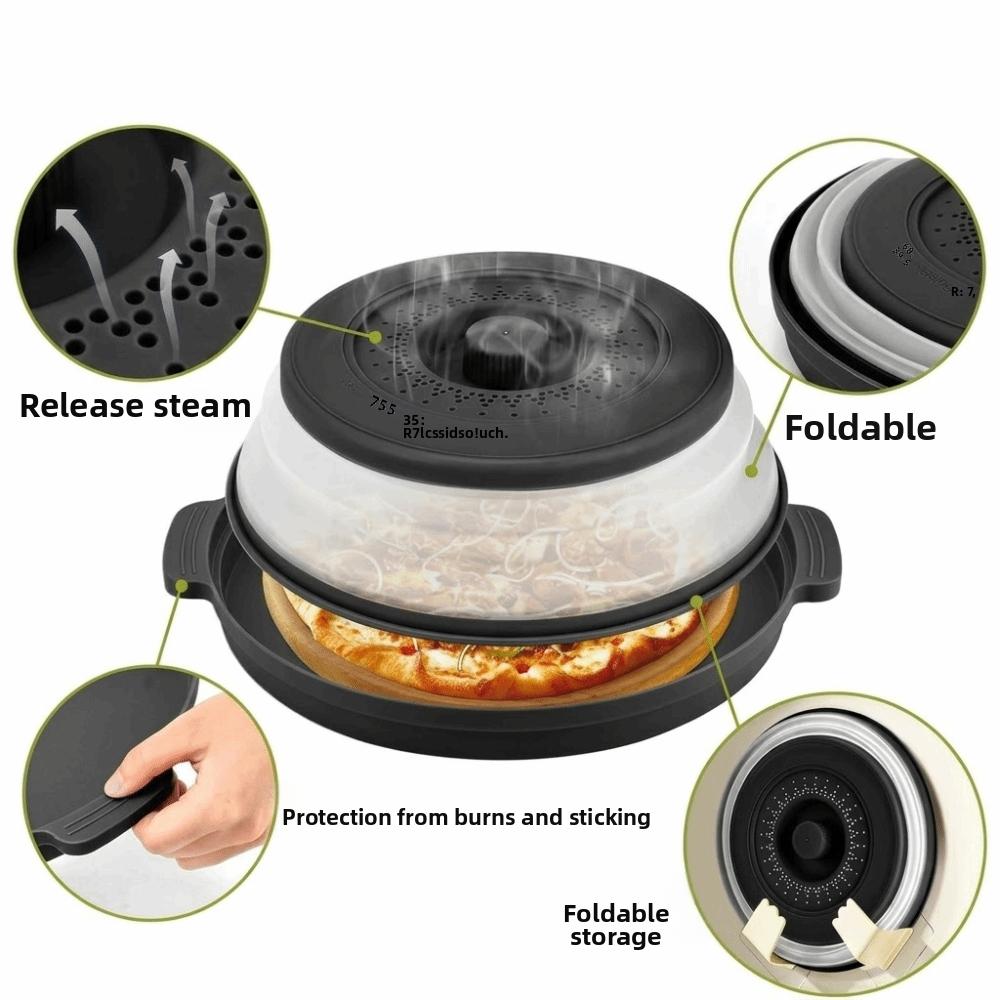 Folding Silicone Microwave Cover Oil-proof Fresh-Keeping Cover Kitchen Gadgets