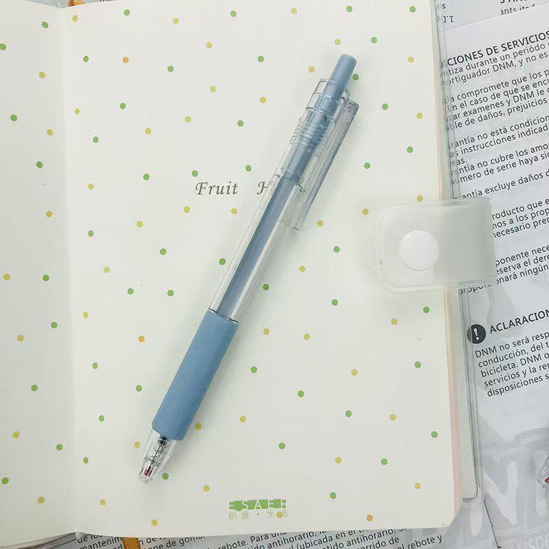Morandi Color Push-Type Gel Pen - Simple Student Style, Black Sign Pen