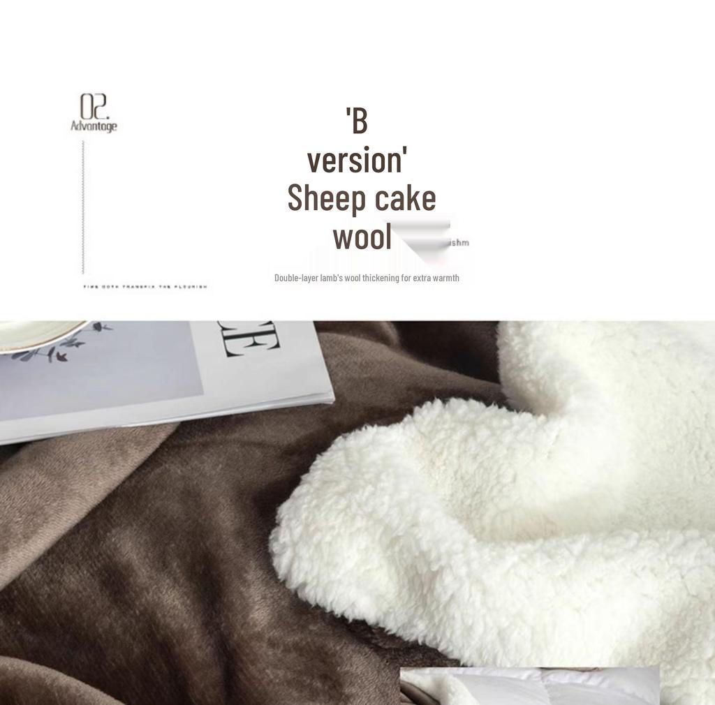 Xianci Double-Layer Lambswool Coral Fleece Throw Blanket for Sofa and Office