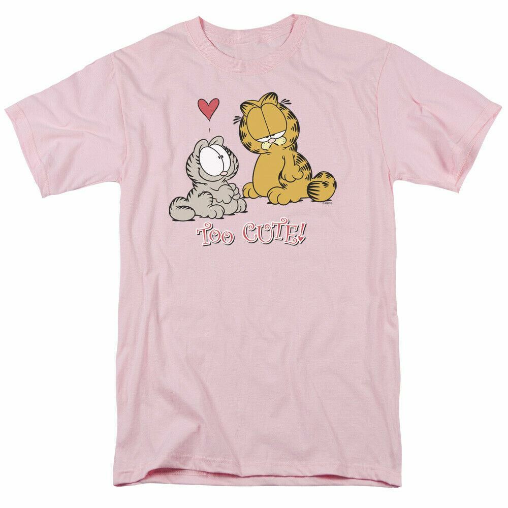 26 Garfield Too Cute T Shirt Mens Licensed Valentines Day Comic Tee Light Pink Unisex T-Shirt XL