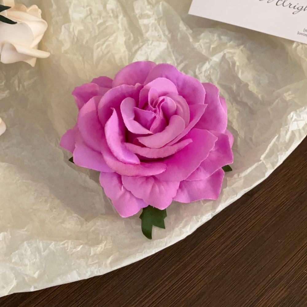 

Red Flower Hair Clip Korean Style Bohemian Style Hair Clip Simple Rose Hairpin Summer фиолетовый