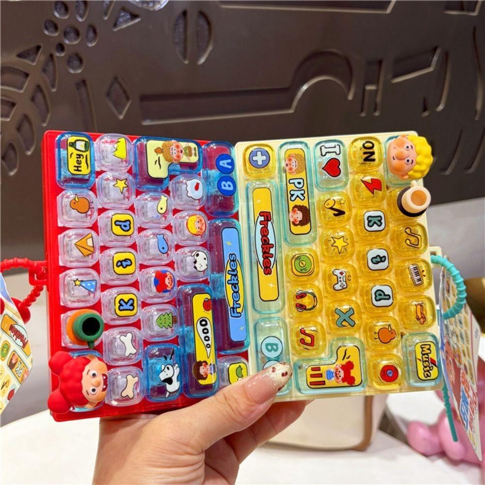 26-key Stress Relief Decompression Toy Clear Key Sounds Keyboard Toy Press Button Toy  Bag Pendant