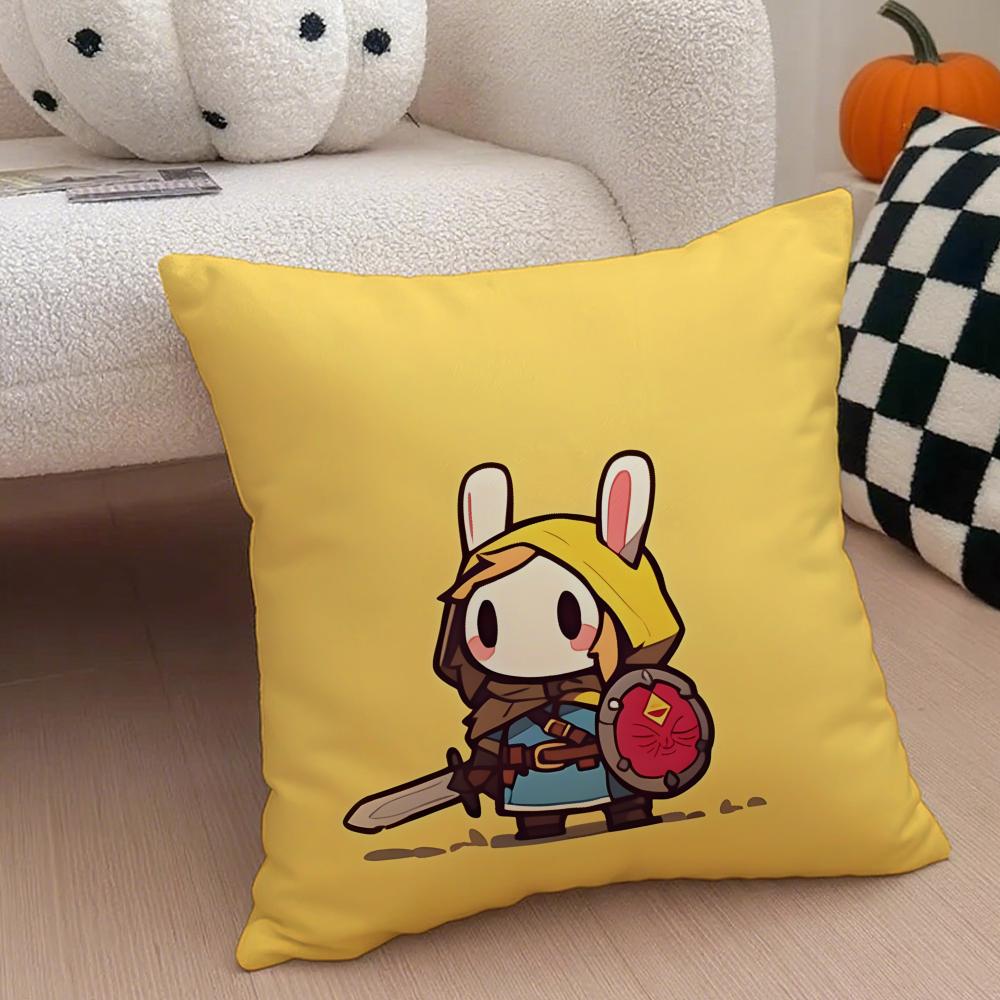 Cute Rabbit Dresses In Different Cushion Cover Throw Pillow Cover Hidden Button Durable Polyester Chair Cushion