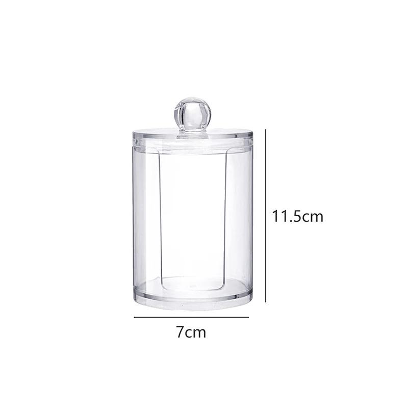 

Акриловый органайзер для макияжа Контейнер для ватных палочек с бамбуковой крышкой Косметическая прозрачная коробка Органайзер для ватных дисков Коробка для хранения ювелирных изделий