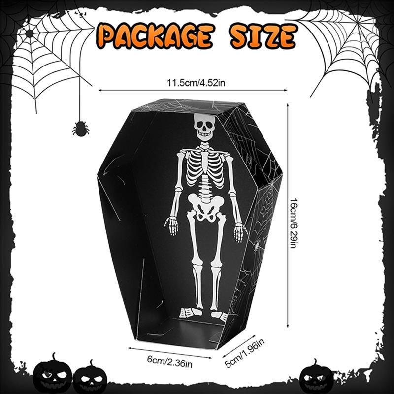 A95I-Halloween Party Decor Supplies Trick Or Treat Halloween Food Serving Trays Horror Coffin Snack Cookie Gift Boxes