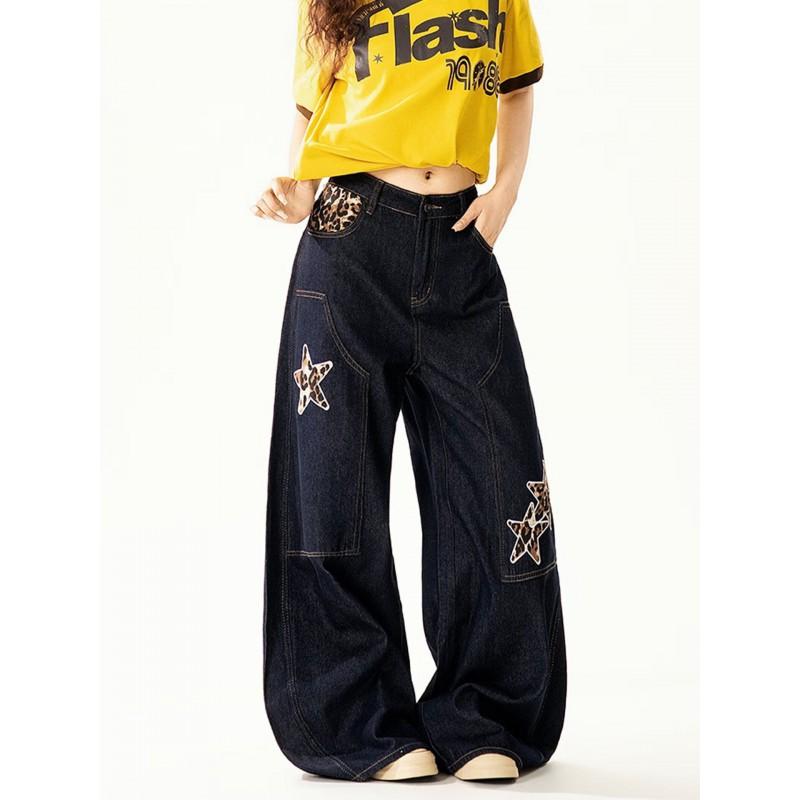 Unisex Vintage Washed Denim Pants With