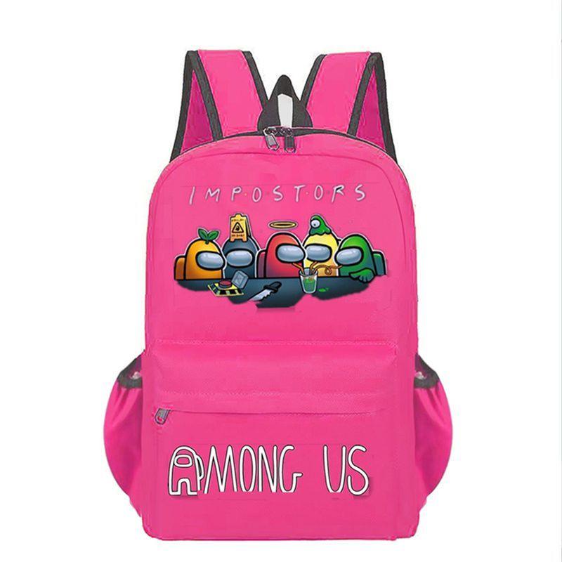 Among Us Student Backpack With Breathable Waterproof Canvas For Casual Travel