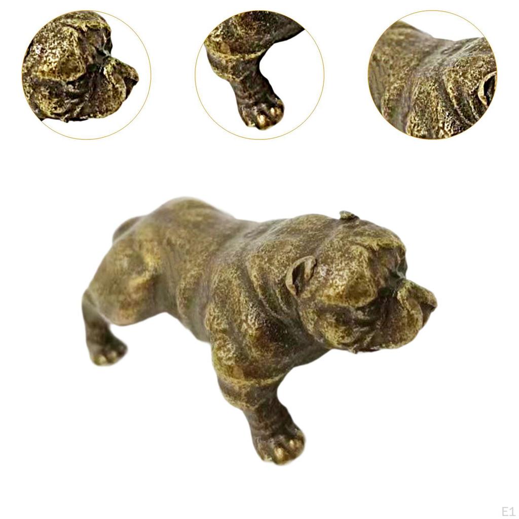 Dog Figurine Animal Brass Statue Tabletop Ornament for Cabinet Table Showcase