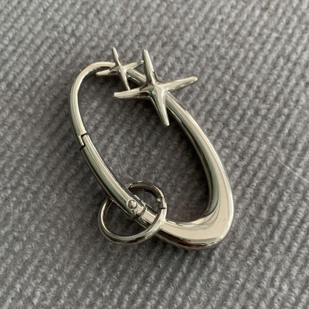 Bag Charm Punk Star Keychain Belt Buckle Star Key Ring Y2K Oval Carabiner  Backpack Decor