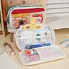INS Zipper Design Pen Bag Multi-layer Large Capacity Stationery Bag Stationery Organizer Students