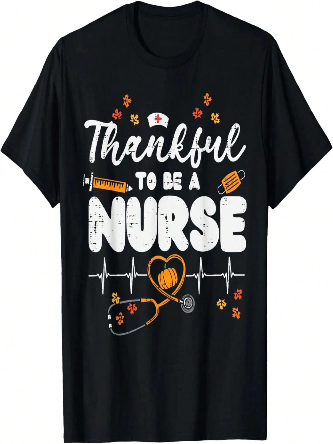Thankful To Be A Nurse Thanksgiving Scrub Top Fall RN Women T-Shirt S разноцветный