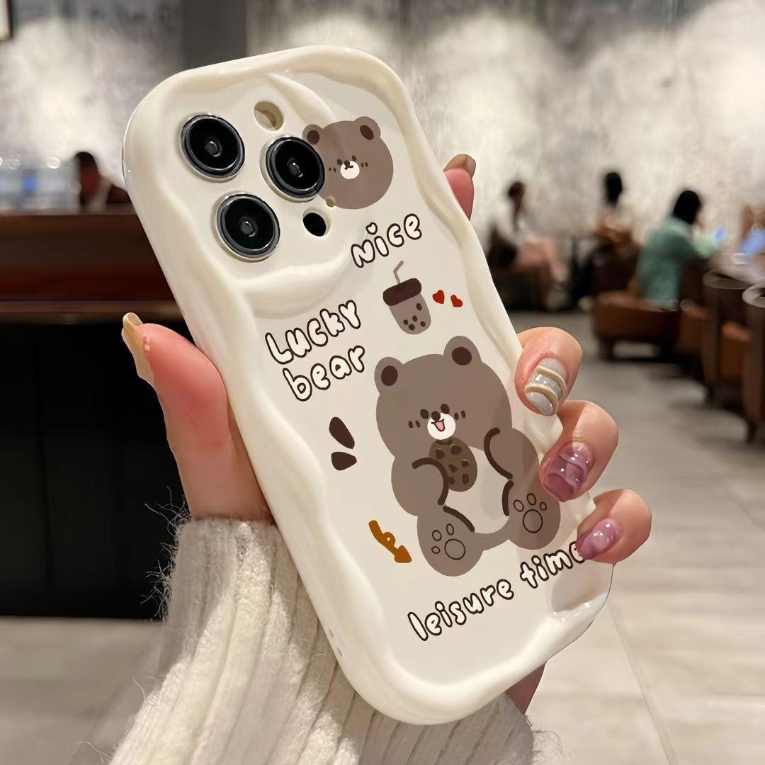 

Cookie Bear Suitable for Apple 16pro Mobile Phone Case Cute IPhone 15promax Cartoon Ins Style 13 12P iPhone 12 ProMax