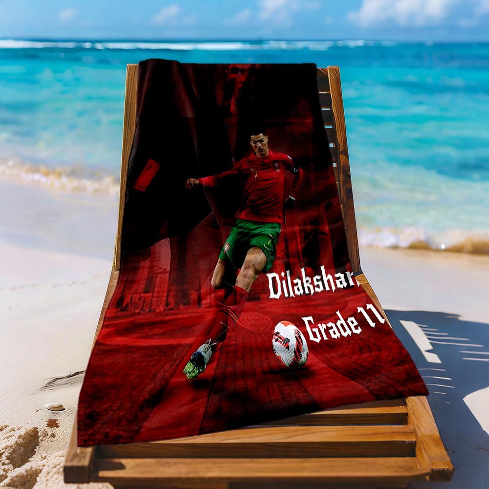 Cristiano Ronaldo Beach Towel High Absorbency Quickdry Comfortable Lightweight Suitable For Swimming Gym Camping Yoga Vacation