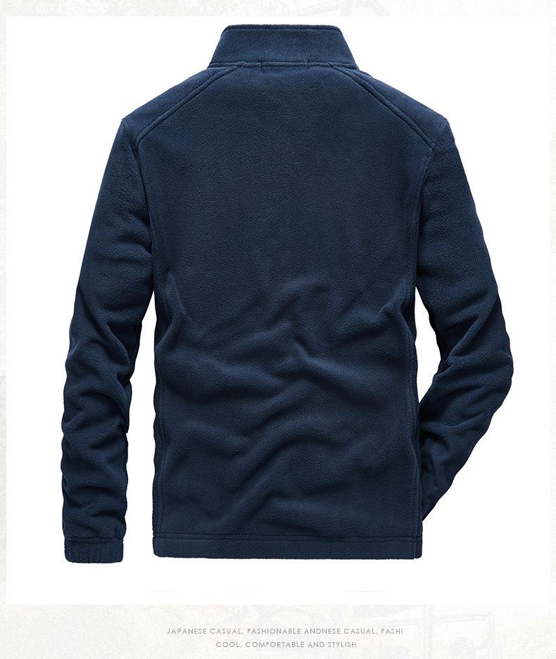 Men's Double-Sided Polar Fleece Jacket: Warm Cardigan for Students, Outdoor Sports & Casual Wear