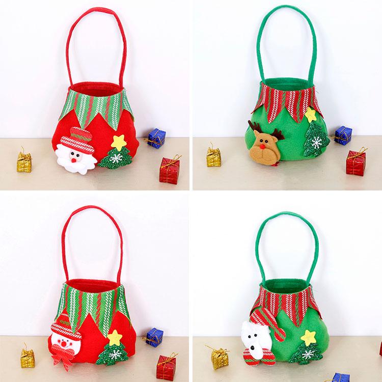 Christmas Gift Bags: Santa, Snowman & Reindeer Apple Totes for Kids' Candy
