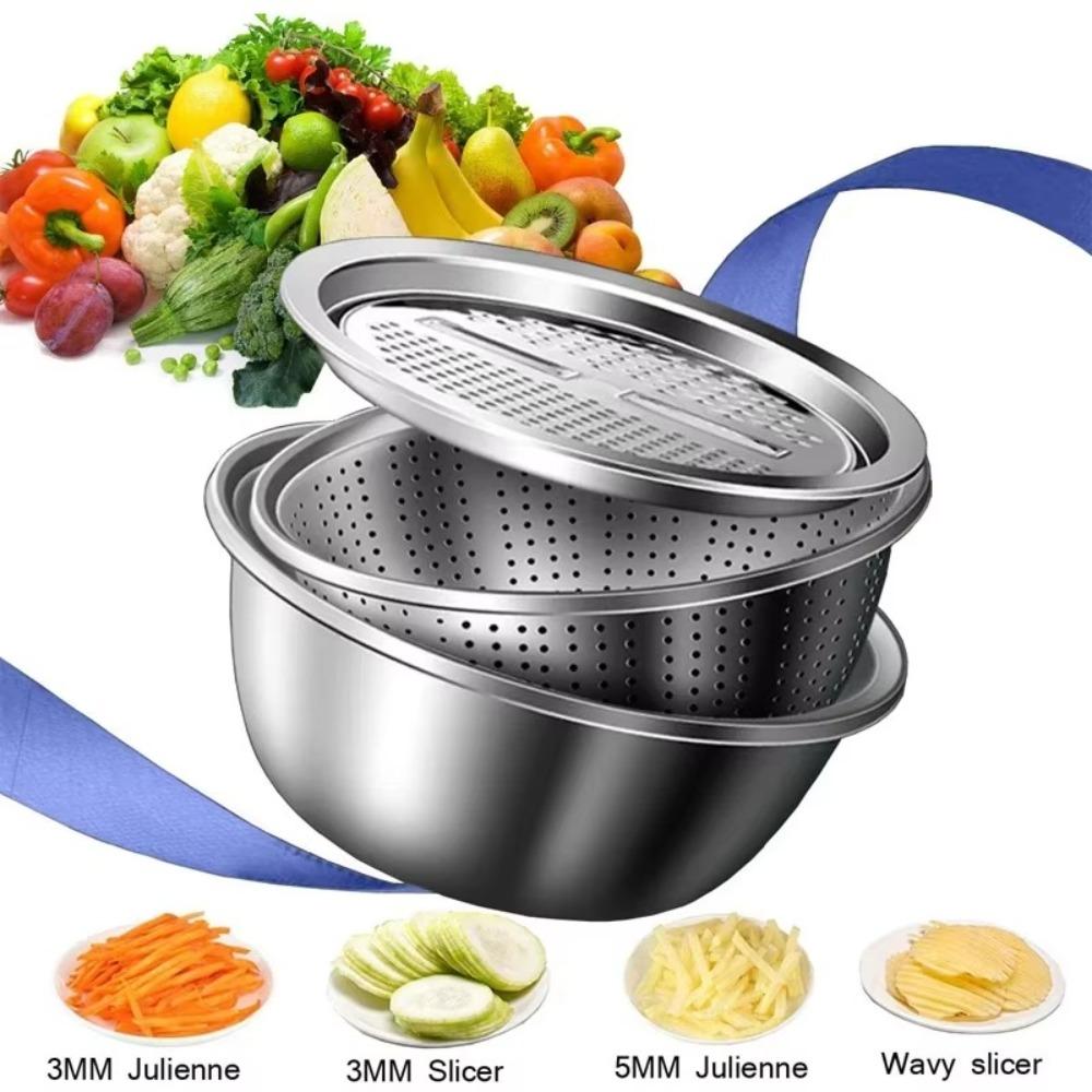 Stainless Steel Vegetable Slicer Grater Multifunctional Vegetable Cutter Colander  Kitchen