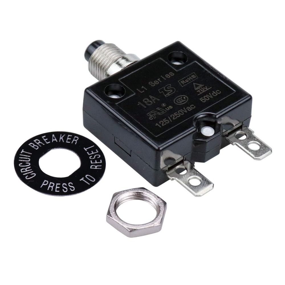 50Vdc Dc Circuit Breaker 5-30A Manual Reset Button Overload Protector  Current Protector