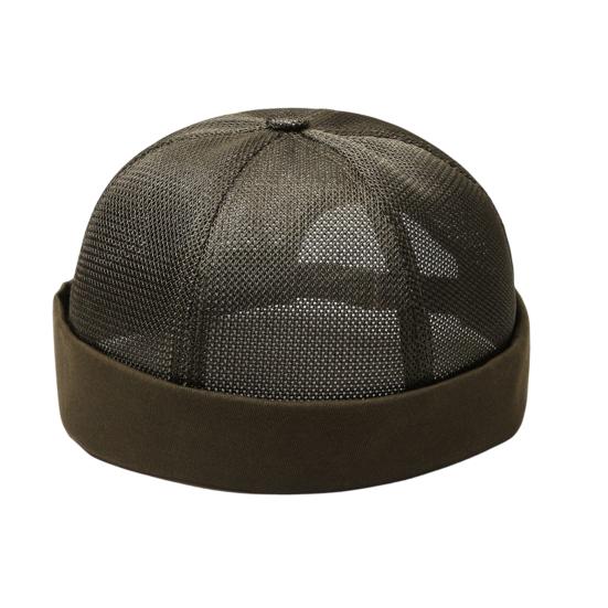 Brimless Melon Skin Hat, Elastic Edges 360 Degree Ventilation Summer Hat, Lightweight Breathable Mesh Cap for Men Women