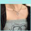 Trendy Hip Hop Heart Shaped Necklace With Winged Design For Stylish Women Jewelry
