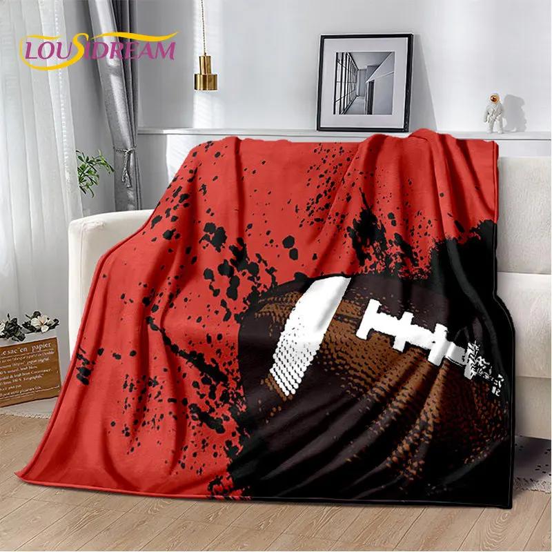 American Football Rugby Soft Plush Blanket,Flannel Blanket Throw Blanket for Living Room Bedroom Bed Sofa Picnic Cover Kids Warm