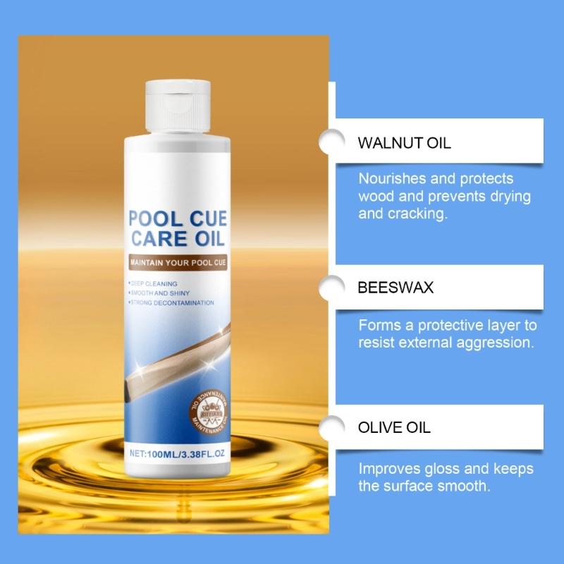 Billiard Cue Care Oil for Cleaning and Maintenance, Professional Billiard Stick Conditioner Oil Pool Cue Protective Oil