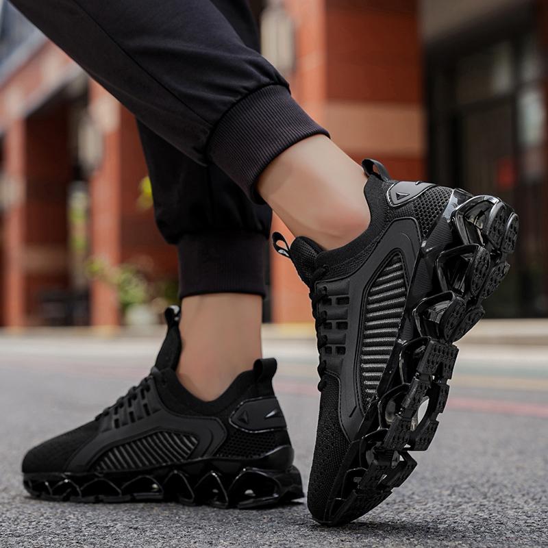 Men'S Breathable Mesh Running Shoes Blade Sole Sneakers Lightweight Non-Slip Sports Shoes For Gym Walking Casual Wear
