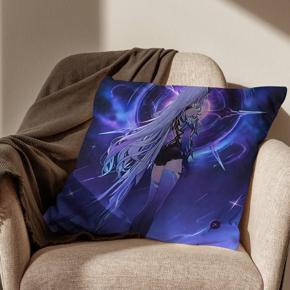 Skirk Columbina Genshin Impact Cushion Cover Suitable For Sofa Car Bedroom Office Cushions Decorative Pillow Case