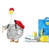 Conjunto de Roupa para Ganso de Varanda Volta às Aulas para Estátua de Plástico de 23'' Roupas para Ganso de Gramado/Varanda com Mochila Fantasia para o Primeiro Dia de Aula para Interior Exterior P