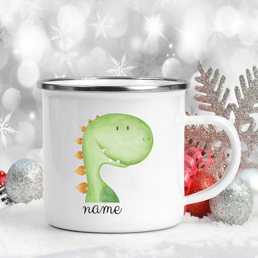 Personalized Children's Mug Baby Gift Gifts Enamel Cup Forest Animals Enamel Camping Cups with Name Gifts for Children