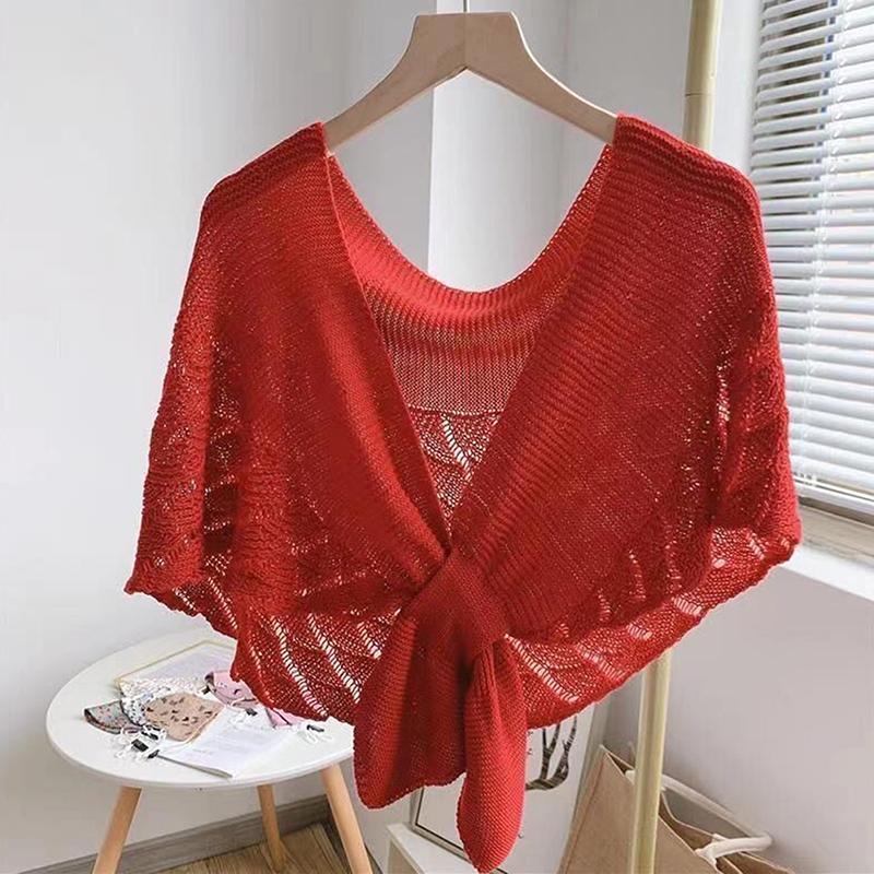 

Фальшиві коміри Шаль Жіноча жіноча блуза Плечі Фальшивий комір Накидка В язаний шарф Однотонний захисний шарф для шиї червоний