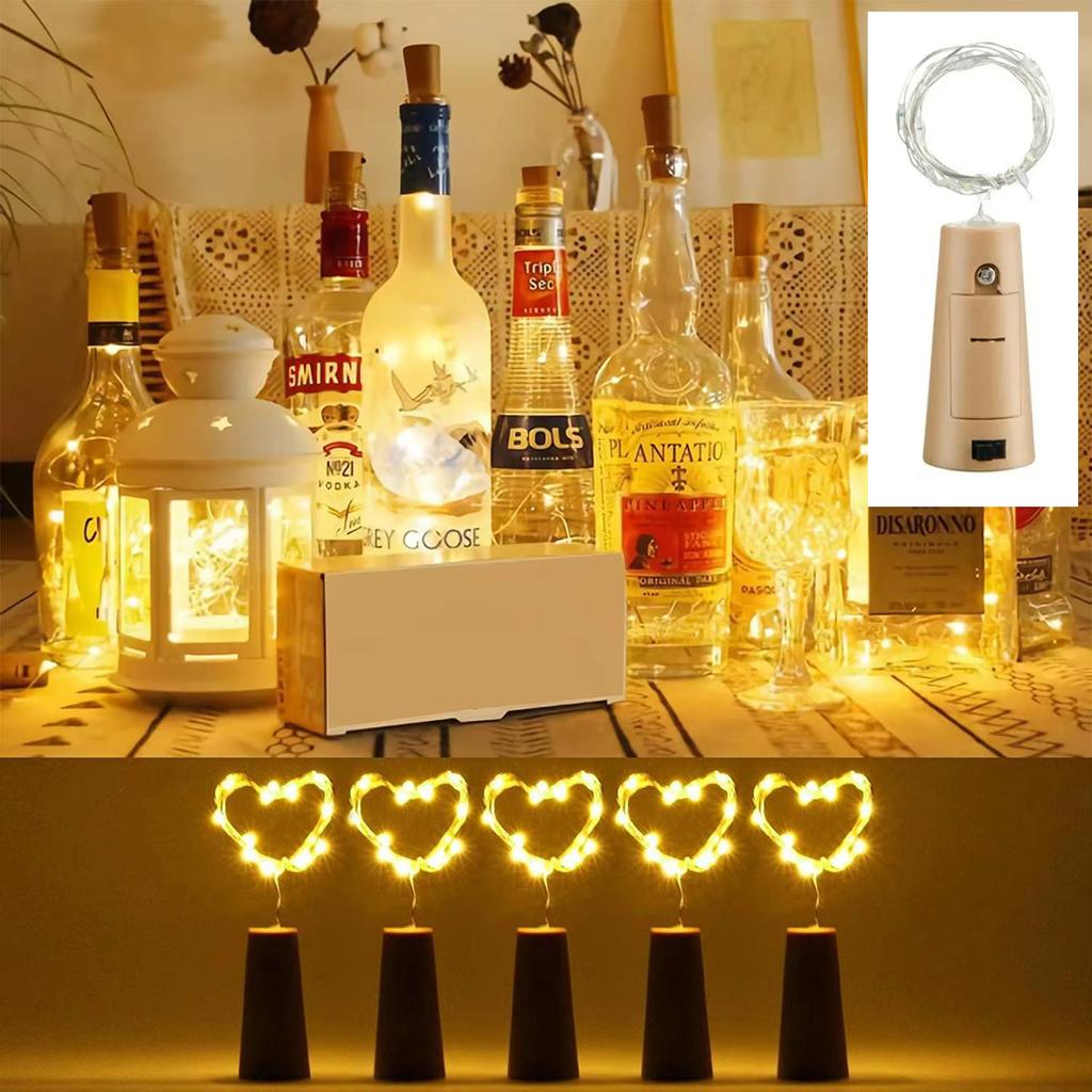 Warm White Bar LED Wine Bottle Cork String Lights Christmas Decor Led Lamp Bottle Fairy Lights Holiday Copper Wire Lights String