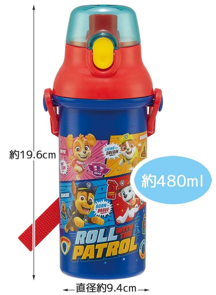 Skater Water Direct Dishwasher Made In Paw Patrol Children's Bottle, 480ml, Drinking, Plastic, One-Touch Operation, Safe, Japan, 24, Boys',