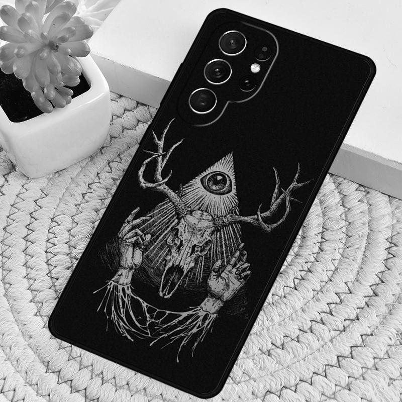 Satanic scary skull TPU Phone Case For Samsung Galaxy note 10 pro S26 S25 S24 S23 S22 Ultra Plus S21 FE S20 Shockproof Cover
