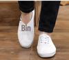 Lutai Unisex White Canvas Lace-Up Casual Gym & Work Shoes