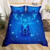 Teal Deer Duvet Cover Set Deer Antlers Bedding Sets Butterfly Safari Animals Comforter Cover Elk Wildlife Christmas Quilt Cover