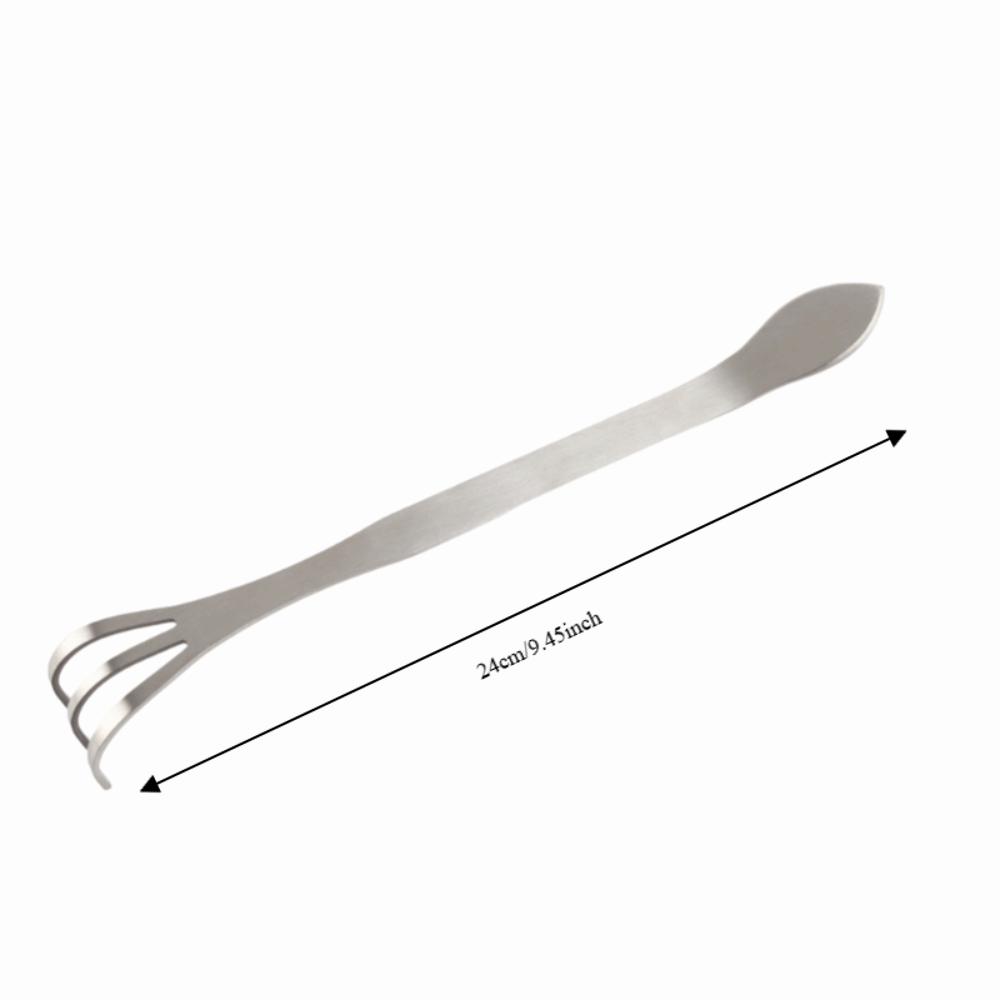 Silver Gardening Cultivator 3-Prong Root Rake Pick Durable Soil Loosening Tool