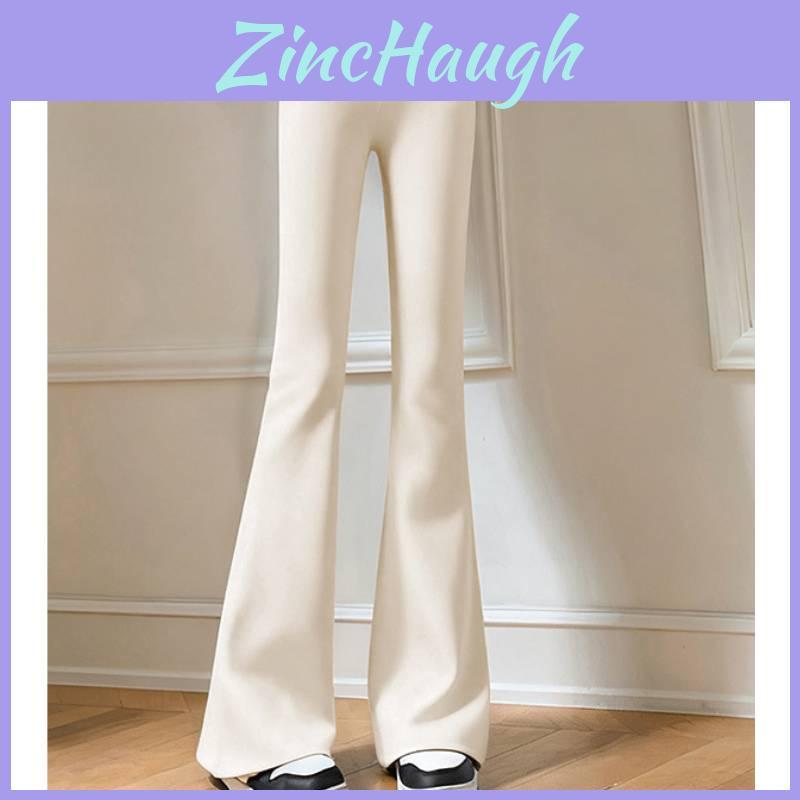 High Waist Flare Pants For Women With Polyester And Elastane For Casual Wear